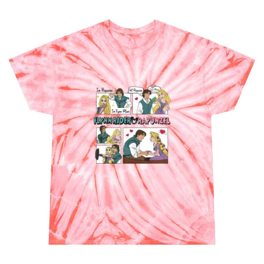 Tangled Couple Tie Dye T Shirts, Rapunzel And Flynn Rider Couple Tie Dye T Shirts, Disney Valentines Tie Dye T Shirts