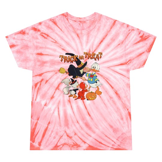 Donald Duck Trick Or Treat Tie Dye T Shirts, Halloween Tie Dye T Shirts, Disney Tie Dye T Shirts, Spooky Tie Dye T Shirts