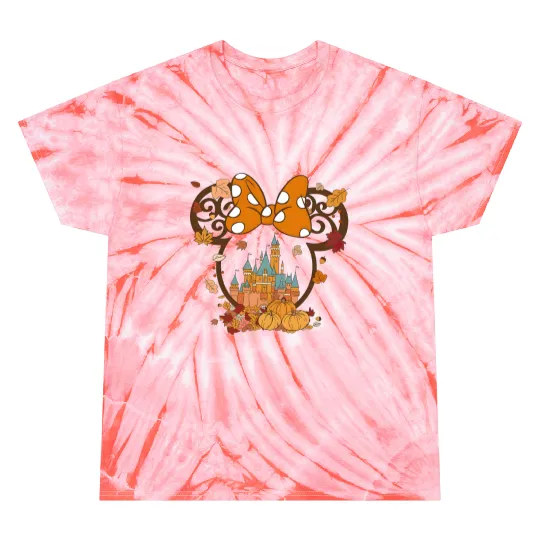 Fall Minnie Mickey Ear Tie Dye T Shirts, Minnie Halloween, Disney Halloween Tie Dye T Shirts