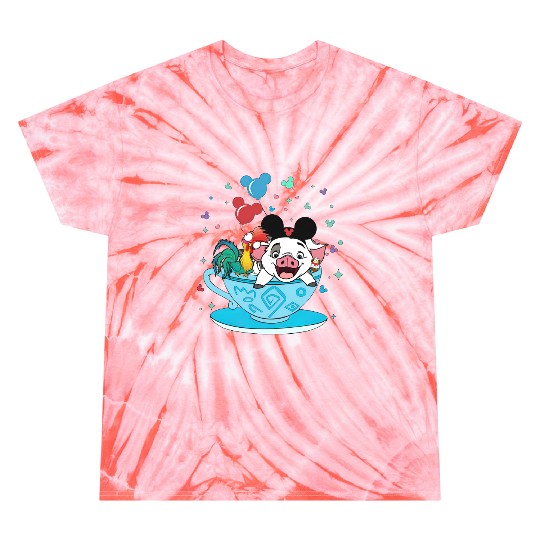 Moana Tie Dye T Shirts Pua and Hei Hei, Disney Teacup Tie Dye T Shirts, Disney Matching Tie Dye T Shirts