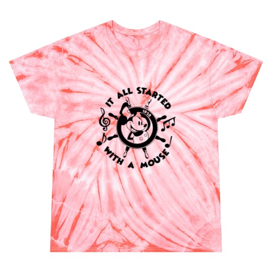 Retro Mickey Est 1928 Tie Dye T Shirts, It's all started with a mouse, Disneyland Tie Dye T Shirts