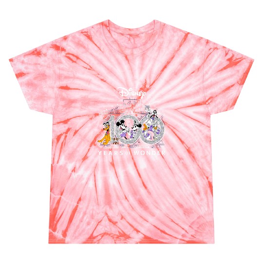 Disney 100th Anniversary, 100 Years Of Wonder Tie Dye T Shirts, Magic Kingdom, Disney World Tie Dye T Shirts