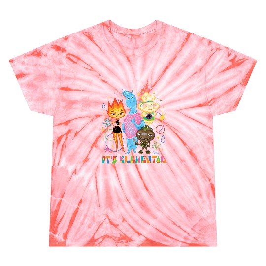 Disney Pixar It's Elemental Tie Dye T Shirts, Elemental Ember And Wade Tie Dye T Shirts