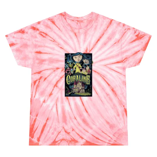 Coraline Tie Dye T Shirts, Coraline Doll Tie Dye T Shirts, Vintage Disney Halloween Party Tie Dye T Shirts