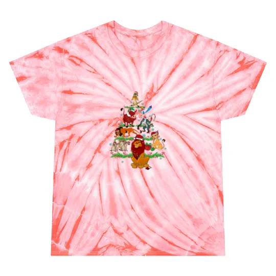 Disney Christmas Tree Lion King Character Tie Dye T Shirts