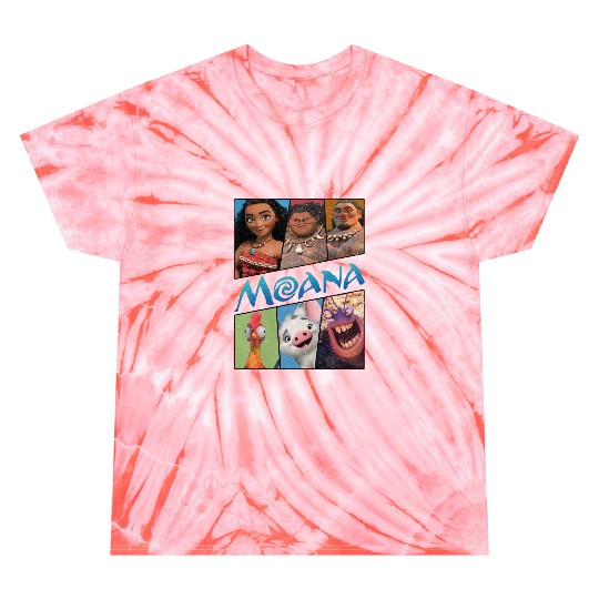 Disney Moana Group Shot Panels Tie Dye T Shirts