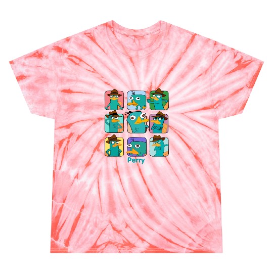 Disney Phineas and Ferb Perry the Platypus Emotions Retro 90s Graphic Tie Dye T Shirts