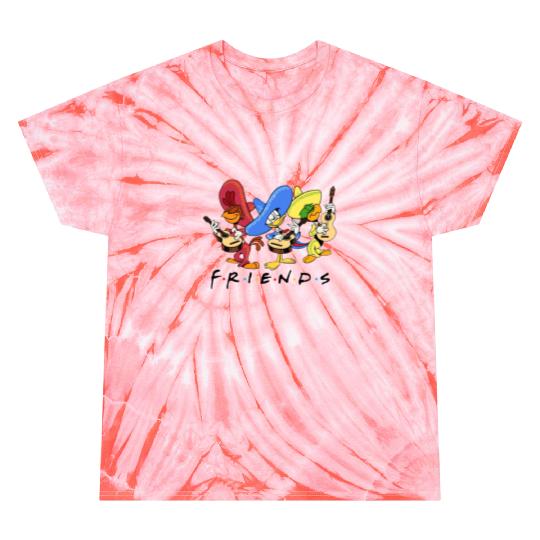 Disney Three Caballeros Mexico Tie Dye T Shirts, Donald Duck Jose Carioca Panchito Friends Tie Dye T Shirts