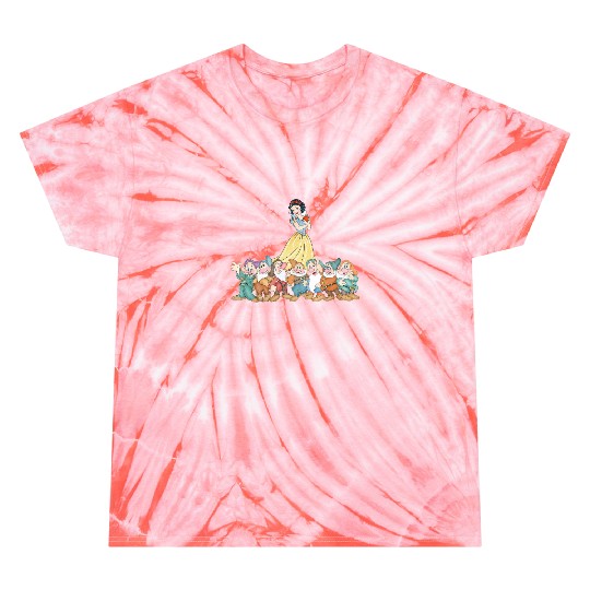 Disney Snow White Princess Watercolor Tie Dye T Shirts, Snow White Seven Dwarfs Tie Dye T Shirts