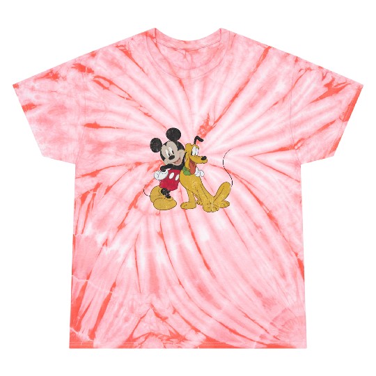Mickey Mouse Pluto Dog Hugging BFF Disneyland Tie Dye T Shirts