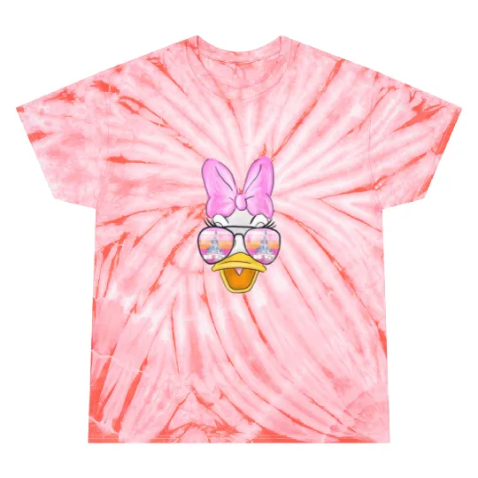 Daisy Duck Watercolor Castle Aviator Tie Dye T Shirts| Disney Tie Dye T Shirts