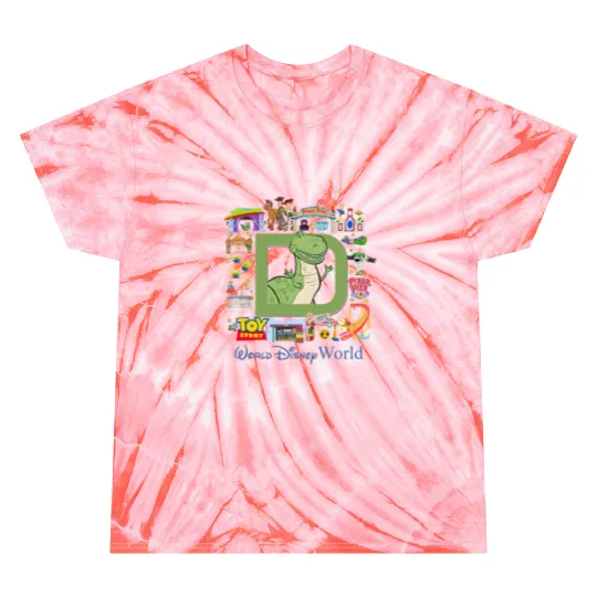 Vintage Toy Story Rex  Tie Dye T Shirts, Discoveryland Tie Dye T Shirts, Disneyland Tie Dye T Shirts, Disney Pixar Tie Dye T Shirts