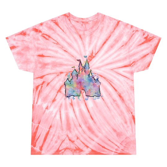 Discover Watercolor Castle Tie Dye T Shirts, Princess Castle Tie Dye T Shirts, Magic Kingdom Disney World 50th Anniversary