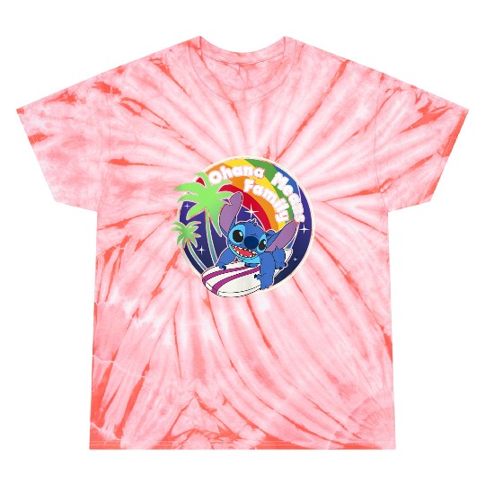 Disneyss Lilo Stitch Rainbow Surf Stitch Ohana Means Family Tie Dye T-Shirts
