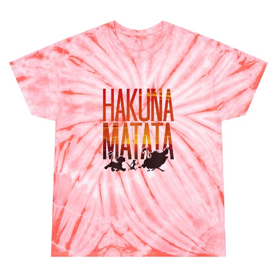 Disneyss The Lion King Hakuna Matata Sunset Group Shot Shadows Tie Dye T-Shirts