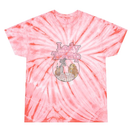 Disneyss The Lady And The Tramp Circle Portrait Logo Tie Dye T-Shirts