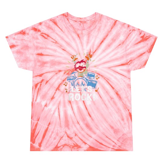 Disneyss The Muppets Animal Let's Rock Drums Distressed Logo Tie Dye T-Shirts