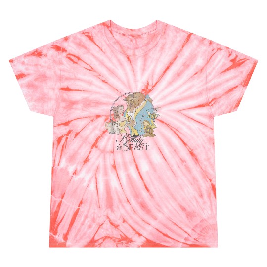 Disney Beauty And The Beast Classic Group Shot Tie Dye T-Shirts