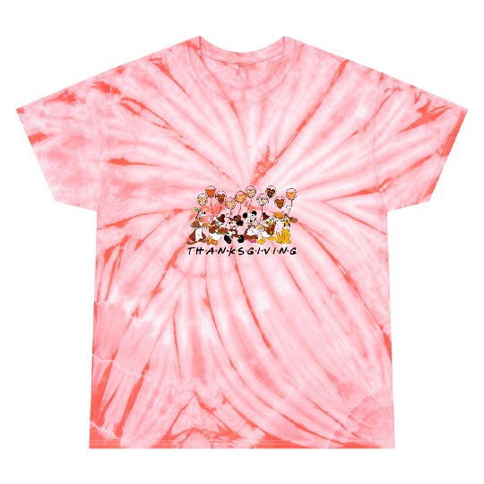 Disney Thanksgiving Tie Dye T Shirts, Disney Characters Thanksgiving Tie Dye T Shirts