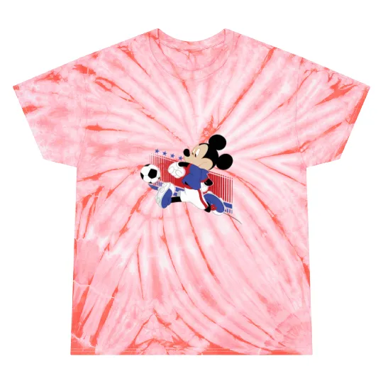 Kids Disney Mickey And Friends Mickey Soccer Player USA Toddler Tie Dye T-Shirts