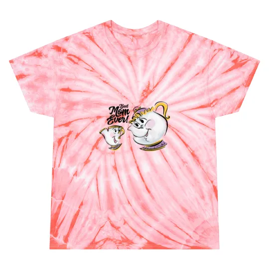 Womens Disney Beauty and the Beast Chip Mrs. Potts Best Mom Ever VNeck Tie Dye T-Shirts