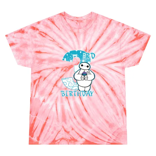 Disney Big Hero 6 Baymax 3rd Birthday Cupcake Portrait Tie Dye T-Shirts