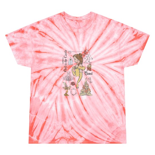 Disney Beauty And The Beast Belle Profile Sketch Items Tie Dye T-Shirts