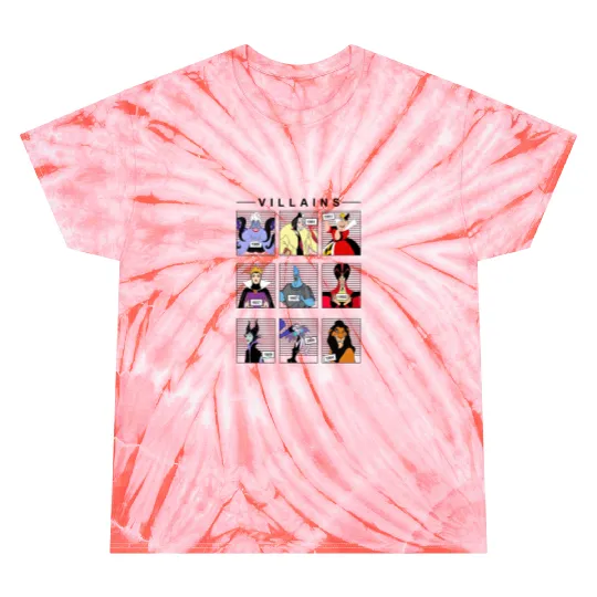 Retro Vintage 90s Disney Villains Tie Dye T Shirts, Disney Halloween Tie Dye T Shirts, Halloween Party Tie Dye T Shirts