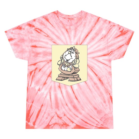 Disney Beauty and the Beast Cogsworth Faux Pocket Retro Tie Dye T-Shirts