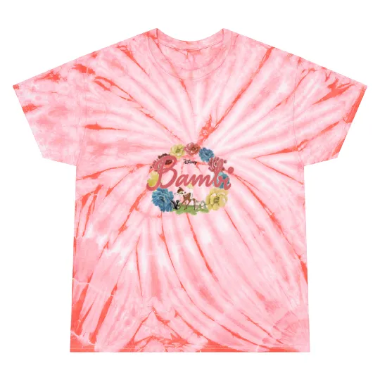 Disney Bambi Floral Ring Logo Premium Tie Dye T-Shirts
