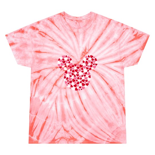 Disney Mickey Mouse Icon Pink Hearts Valentines Day Tie Dye T-Shirts