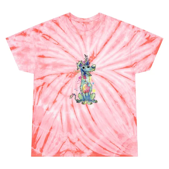 Womens Disneys Pixars Coco Dante Watercolor Splatter VNeck Tie Dye T-Shirts
