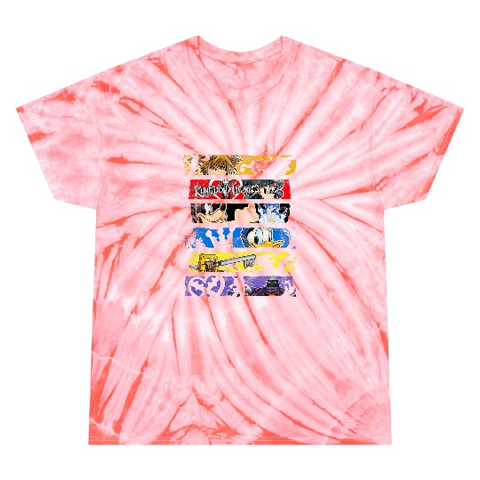 Disneys Kingdom Hearts Epic Character Panels Distressed Logo Tie Dye T-Shirts