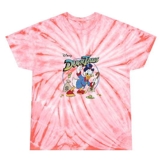 Disneys DuckTales Scrooge McDuck With Money Bags Logo Tie Dye T-Shirts