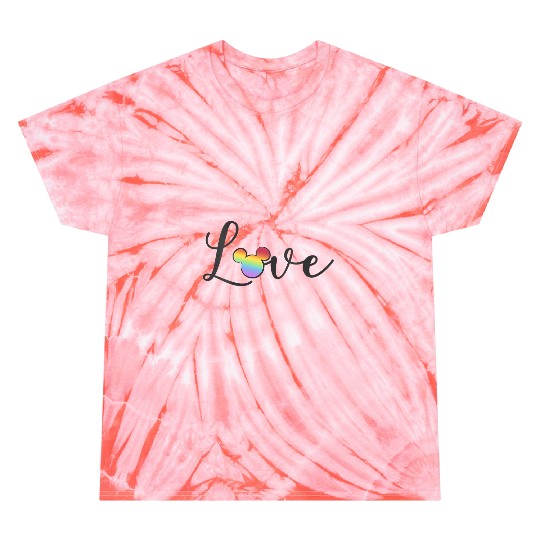 Womens Disneys Mickeys And Friends Rainbow Love C1 VNeck Tie Dye T-Shirts