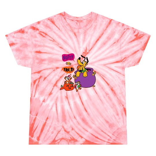 Disneys Pluto and Chip n Dale Nutty for Treats Halloween Tie Dye T-Shirts