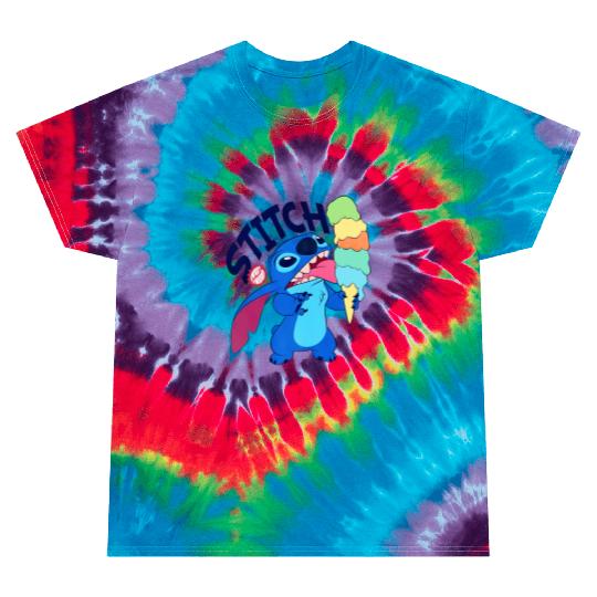 Discover Disney Stitch Eat Ice Cream Tie Dye T Shirts, Stitch Tie Dye T Shirts, Disney Tie Dye T Shirts, Disneyland Tie Dye T Shirts