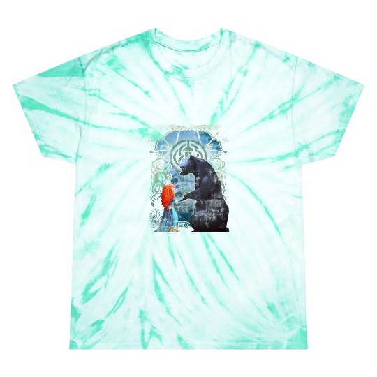 Disney Pixar Brave Merida And Bear Profile Portrait Tie Dye T Shirts, Magic Kingdom Holiday Unisex Tie Dye T Shirts