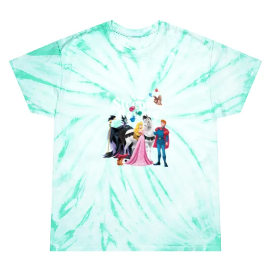 Disney Sleeping Beauty Characters Tie Dye T Shirts, Princess Aurora,Prince Phillip,Maleficent,Disneyland Family Trip Gift Unisex Tie Dye T Shirts Kid Tie Dye T Shirts