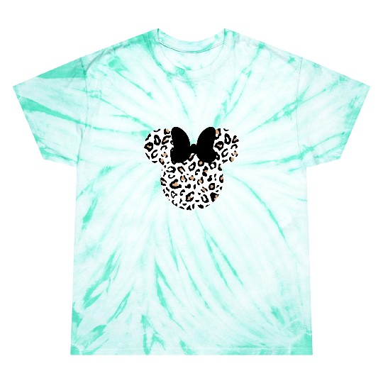 Leopard print Minnie Tie Dye T Shirts, Women's Disney Tie Dye T Shirts, Animal Kingdom Tie Dye T Shirts