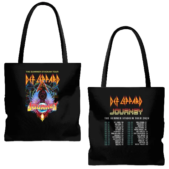 2024 Def Leppard And Journey Summer Stadium Tour Double Sided Tote Bags (AOP), Def Leppard Fan Tote Bags (AOP)