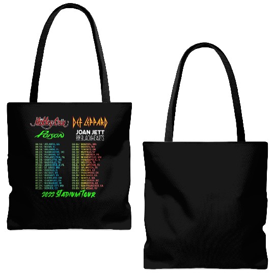 The Stadium Tour Motley Crue Def Leppard Poison Joan Jett & the Blackhearts Tote Bags (AOP)
