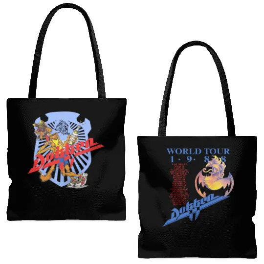 1988 Dokken - Monsters of Rock World Tour Tote Bags (AOP) Double Sides For Fans