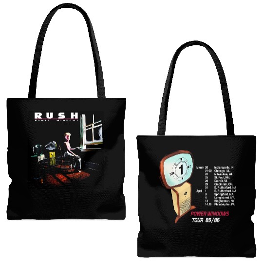 Discover Rush Power Windows Tour 1985 Retro Tote Bags (AOP) Gift