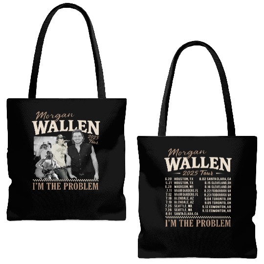 Wallen Western Tote Bags (AOP), Im The Problem Tour 2025 Tote Bags (AOP), Country Music Morgan Tote Bags (AOP), Wallen Tote Bags (AOP), Wallen Concert Tote Bags (AOP), Western Tote Bags (AOP)