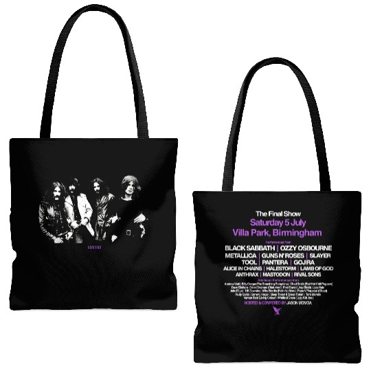 Black Sabbath Back to the Beginning 2025 Tote Bags (AOP) Ozzy Osbourne Logo Black Tote Bags (AOP)