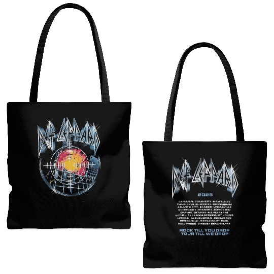 Def Leppard 2 Sided Tote Bags (AOP), Def Leppard Tour 2025 Tote Bags (AOP), Rock Tour 2025 Tote Bags (AOP)