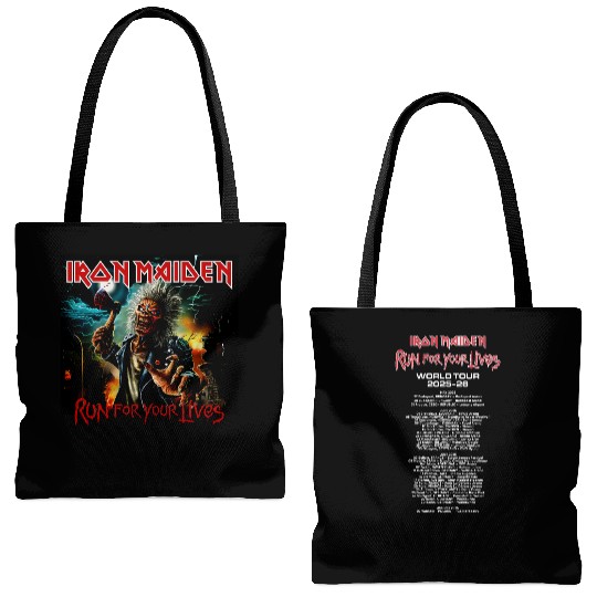 Iron Maiden Run For Your Lives World Tour 2025-2026 Wt Tour Dates Unisex Tote Bags (AOP)