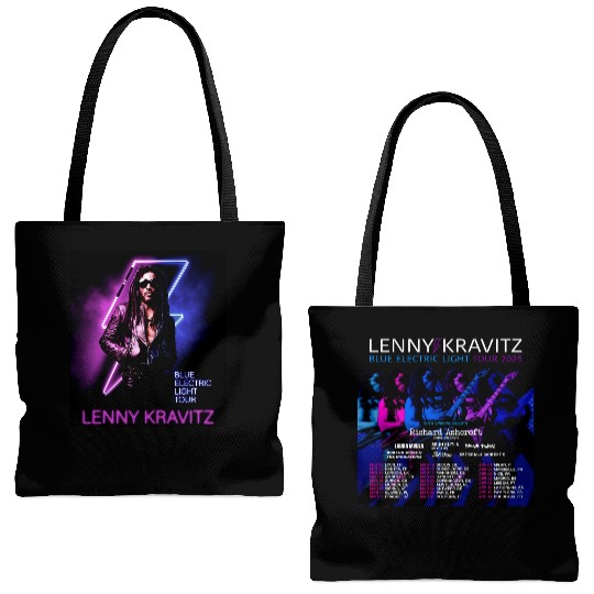 2025 Lenny Kravitz Blue Electric Light Tour Tote Bags (AOP), Lenny Kravitz Concert