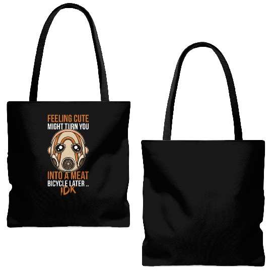 Feeling Cute Borderlands Psycho Mask Horror gift Tote Bags (AOP)